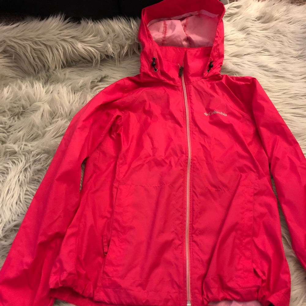 Pink Columbia rain jacket